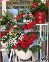 Chậu Thông Noel Bằng Hoa Lá Tươi - Mẫu 7 - belovedbeyond.com