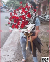 Bó Hoa Hồng Đỏ Siêu To Phối Baby Hà Lan - belovedbeyond.com