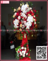 Kệ Hoa Tone Đỏ Phối Lan Hồ Điệp - belovedbeyond.com