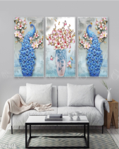 Tranh Bình Hoa Và Chim Công Tgh608 - belovedbeyond.com