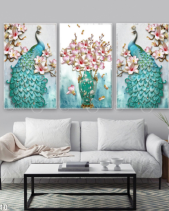 Tranh Bình Hoa Và Chim Công Tgh610 - belovedbeyond.com