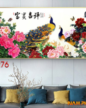 Tranh Công Và Hoa Mẫu Đơn Tnp276 - belovedbeyond.com