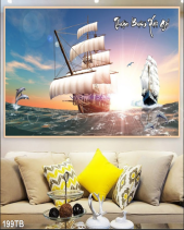 Tranh Thuyền Và Cá Heo Nhảy Múa 199Tb - belovedbeyond.com