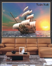 Tranh Thuyền Buồm Dưới Ánh Hoàng Hôn 216Tb - belovedbeyond.com