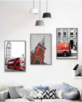 Tranh Trang Trí 3 Tấm Tone Đỏ Np25 - belovedbeyond.com