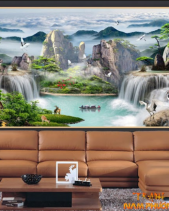 Tranh Thác Nước Phong Thủy Đẹp 433Ttn - belovedbeyond.com