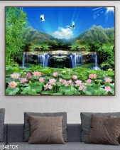 Tranh Thác Nước Hoa Sen 1548Tck - belovedbeyond.com