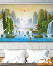 Tranh Thác Nước Phong Thủy 589Ttn - belovedbeyond.com