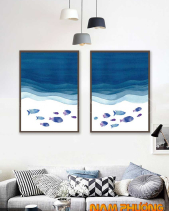Tranh Trang Trí Phòng Ngủ Đàn Cá Đại Dương Np92 - belovedbeyond.com