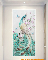 Tranh Chim Công Đuôi Xanh Np007 - belovedbeyond.com