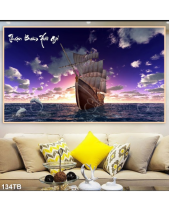 Tranh Thuyền Buồm Và Cá Heo Nhảy 134Tb - belovedbeyond.com