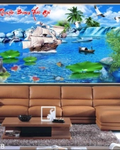 Tranh Thác Nước Và Con Thuyền 152Tb - belovedbeyond.com