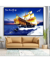Tranh Thuyền Vượt Sóng Cùng Hải Âu 078Tb - belovedbeyond.com