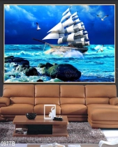 Tranh Thuyền Buồm Và Sóng Biển 097Tb - belovedbeyond.com