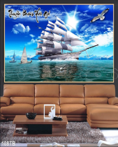 Tranh 3D Con Thuyền Trắng 108Tb - belovedbeyond.com