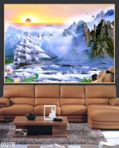 Tranh Thuyền Buồm Vượt Sóng 002Tb - belovedbeyond.com