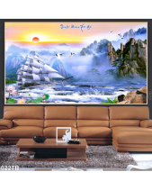 Tranh Thuyền Buồm Và Sông Núi 022Tb - belovedbeyond.com