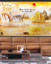 Tranh Thuyền Vàng Và Thác Nước 040Tb - belovedbeyond.com