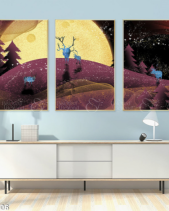 Tranh Những Chú Hươu Dưới Trăng Tgh906 - belovedbeyond.com