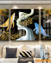 Tranh Đàn Cá Heo Nghệ Thuật Tgh653 - belovedbeyond.com