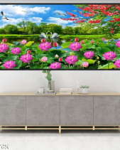 Tranh Hoa Sen Và Thiên Nga 1569Tck - belovedbeyond.com
