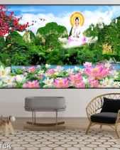 Tranh Quan Âm Bồ Tát Ngồi Trên Đài Sen 1758Tck - belovedbeyond.com