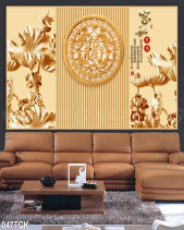 Tranh 3D Lá Sen Đẹp 047Tck - belovedbeyond.com