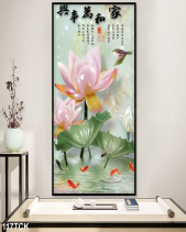 Tranh Hoa Sen 3D Giả Ngọc Đẹp 117Tck - belovedbeyond.com