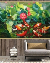 Tranh Cửu Ngư Trong Ao Sen 1303Tck - belovedbeyond.com