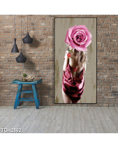 Tranh Cô Gái Và Hoa Hồng Tím Tgh2862 - belovedbeyond.com