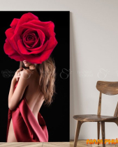 Tranh Cô Gái Và Hoa Hồng Đỏ Tgh2188 - belovedbeyond.com