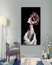 Tranh Cô Gái Và Hoa Hồng Tím Tgh2363 - belovedbeyond.com