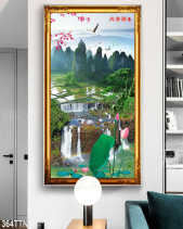 Tranh Non Nước Hữu Tình Và Hoa Sen 364Ttn - belovedbeyond.com