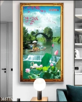 Tranh Hoa Sen Và Đôi Thiên Nga 365Ttn - belovedbeyond.com