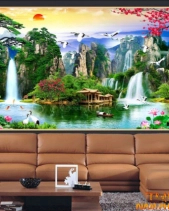 Tranh Thác Nước Phong Thủy Đẹp 425Ttn - belovedbeyond.com
