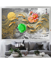 Tranh Cửu Ngư Quần Hội Bên Lá Sen Tgh1392 - belovedbeyond.com