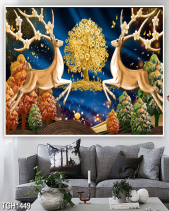 Tranh Đôi Hươu Và Cây Vàng Tgh1449 - belovedbeyond.com