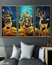 Tranh Chú Hươu Và Cây Hoa Hồng Vàng Tgh1481 - belovedbeyond.com