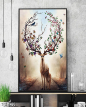 Tranh Hươu Sừng Cây Trong Rừng Nâu Tgh1496 - belovedbeyond.com
