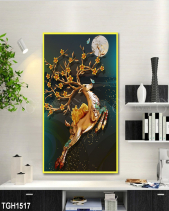Tranh 3D Hươu Vàng Và Sừng Hoa Tgh1517 - belovedbeyond.com