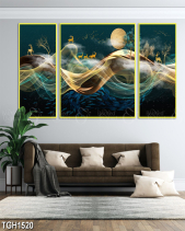 Tranh Bộ 3 Tấm Hươu Trên Dãi Mây Tgh1520 - belovedbeyond.com