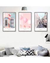 Tranh Thành Phố Hồng Tgh1754 - belovedbeyond.com