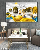 Tranh Phong Cảnh 3D Hươu Và Dải Sóng Tgh2198 - belovedbeyond.com