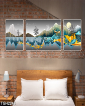 Tranh In 3D Bộ Hươu Đàn Cá Tgh2243 - belovedbeyond.com