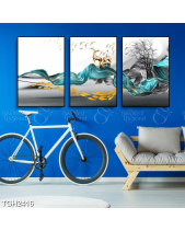 Tranh Hươu 3D Và Vân Sóng Xanh Tgh2416 - belovedbeyond.com