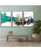 Tranh Bộ 3D Hươu Và Vân Sóng Tgh2418 - belovedbeyond.com