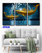 Tranh Thành Phố Và Cá Voi Jt049 - belovedbeyond.com