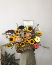 Giỏ Hướng Dương Mix Tone  Vàng Nâu - belovedbeyond.com