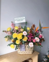 Giỏ Hồng Beatrice Mix Tone Vàng Đỏ - belovedbeyond.com