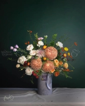 Hộp Cúc Mẫu Đơn Mix Tone Nâu Trầm - belovedbeyond.com